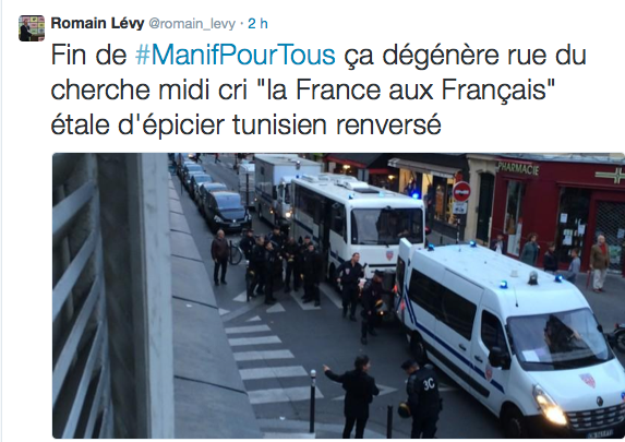 idfpartipirate's tweet photo. La #ManifPourTous c'est plus qu'une bande d'homophobes, aussi une bande de racistes. http://t.co/hN5C3a3mu7