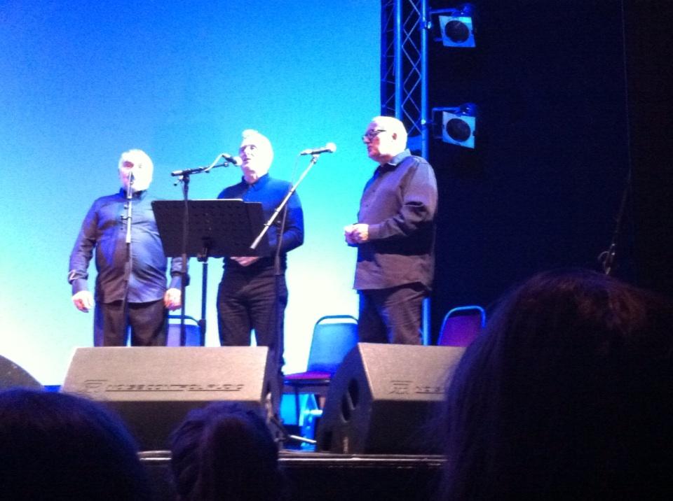 450 people singing happy birthday to Michael Morpurgo after the Private Peaceful concert.  