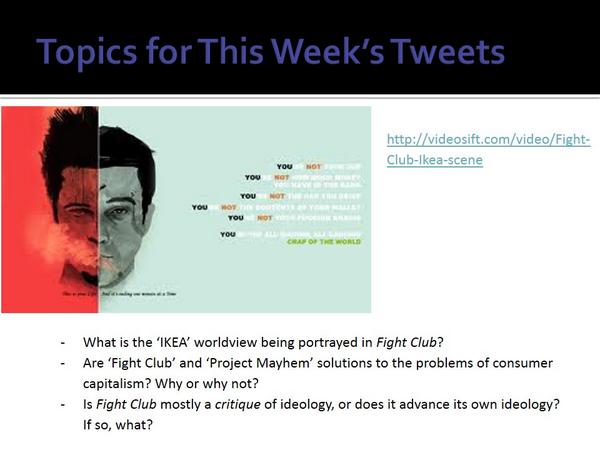 This Short Clip From The Movie Fight Club Gives A Commentary On How Edward Norton S Character Uses Products As The Bu Fight Club How To Memorize Things Fight