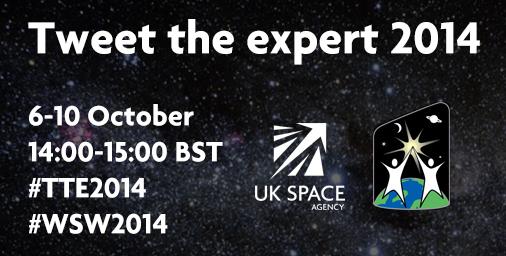 For <a href="/WorldSpaceWeek/">World Space Week</a>, take part in <a href="/spacegovuk/">UK Space Agency</a>'s 'Tweet The Expert.' More: bit.ly/1rLGWEF #WSW2014 #TTE2014