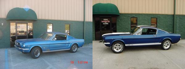 RESTOMODPLUS's tweet photo. #Restomodplus Before and after pics of a terrific #65Mustang we restored. http://t.co/FQ68onW8Fs
