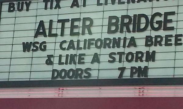 AlterBridgeNY's tweet photo. Tonight AB takes on Detroit! @FillmoreDetroit http://t.co/t3DRjYgnL6