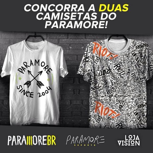 ParamoreSuporte's tweet photo. PROMOÇÃO: Concorra a duas camisetas do Paramore! Saiba como: https://t.co/J0iWan4isS http://t.co/oHqeyC4YN7