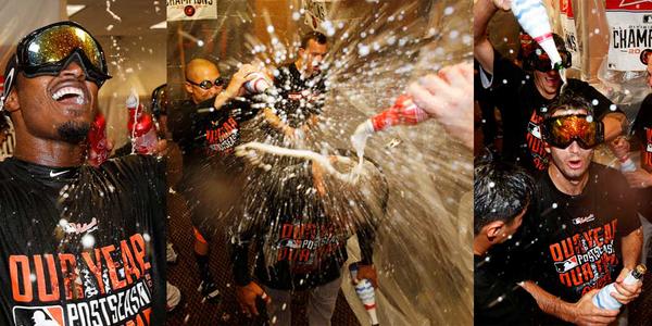 Orioles's tweet photo. For the 1st time since 1997, #Orioles are in the #ALCS. Celebrate like the Birds: http://t.co/3uY45CHRW6 #WeWontStop http://t.co/CXwUVIN9VA