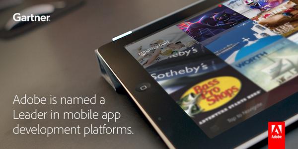 AdobeDigitalPub's tweet photo. .@Gartner_inc highlights @Adobe and Adobe DPS as leaders in mobile app development: http://t.co/e7yYlkdYN0 http://t.co/mhq83chv0r