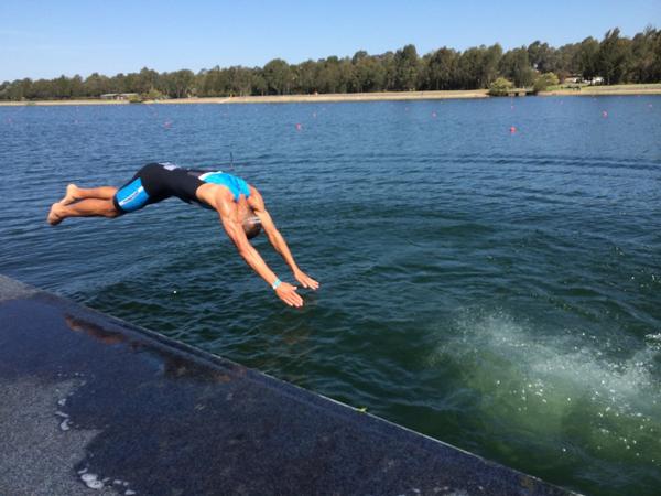 TriathlonZone's tweet photo. Leading in to the 2nd swim is @ARoyle90 with @mainy_tri right on his feet and Nuru Somi just behind them #TriF1 http://t.co/tZmYUMNePd