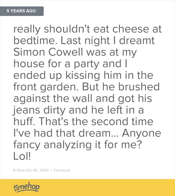 I had this same dream a few times, but thankfully not for a long time now! t.imehop.com/1nWzeYP