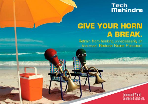 vrindapisharody's tweet photo. Give your horn and ear drums a break!  @tech_mahindra promotes cleanliness in sound now! @C_P_Gurnani @anandmahindra http://t.co/BwfV77sSjf