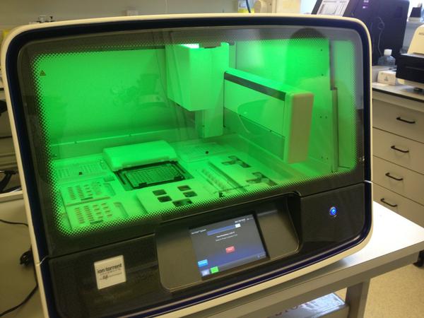WalesGenePark's tweet photo. #ionChef demonstrating the importance of looking good whilst sequencing DNA. http://t.co/TSPNmFyqxc