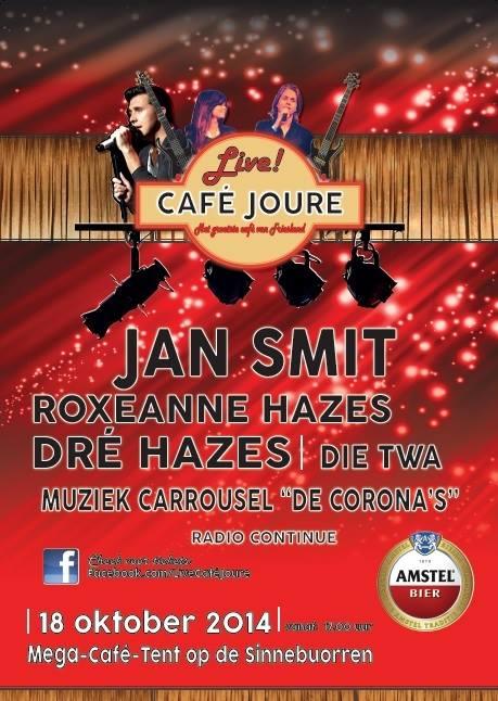 Live Café Joure! 
Voorverkoop bij VVV Joure
€ 25,- p.p. (vanaf 4 kaarten € 22,50 p.p.)
<a href="/OktoberfestJour/">oktoberfest joure</a> 
#Joure