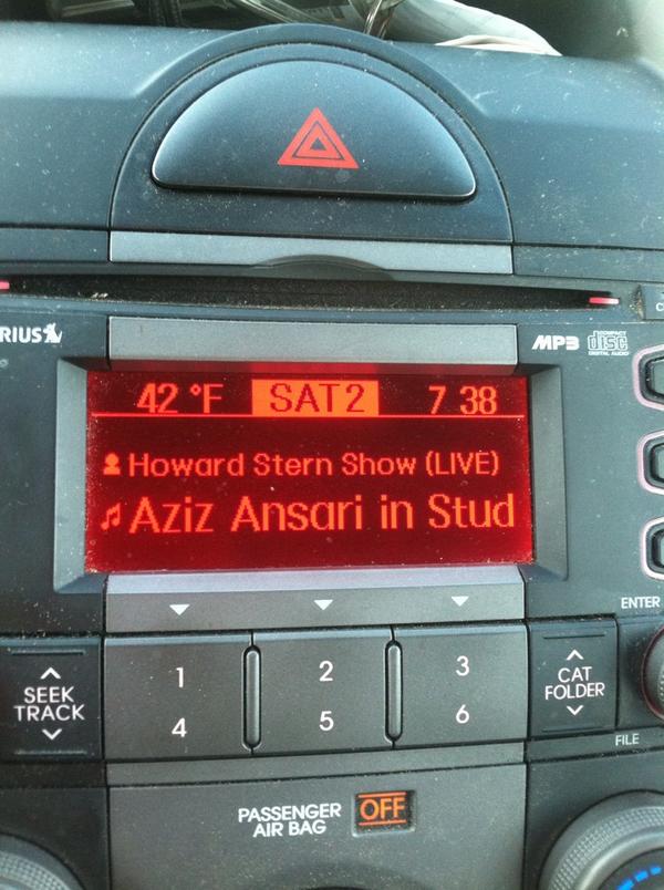 brianthedj's tweet photo. @azizansari So great on Howard ! Going to buy tickets for your show because of that interview . Keep being funny! http://t.co/V0TmJgUNYs