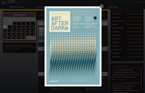 gauapp's tweet photo. Sorteamos 5 entradas dobles para el #artafterdark del viernes en @MuseoGuggenheim ! Con @davidaugustx !RT y síguenos! http://t.co/oREyX4vyQM