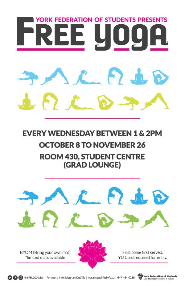 DanieSanders's tweet photo. Saaay whaaa"@YFSlocal68: Align your body, mind &amp; spirit with #YFS FREE Yoga, Wednesdays 1-2pm in 430 SC. #yfs #yorku http://t.co/E7HXjRyKBu"