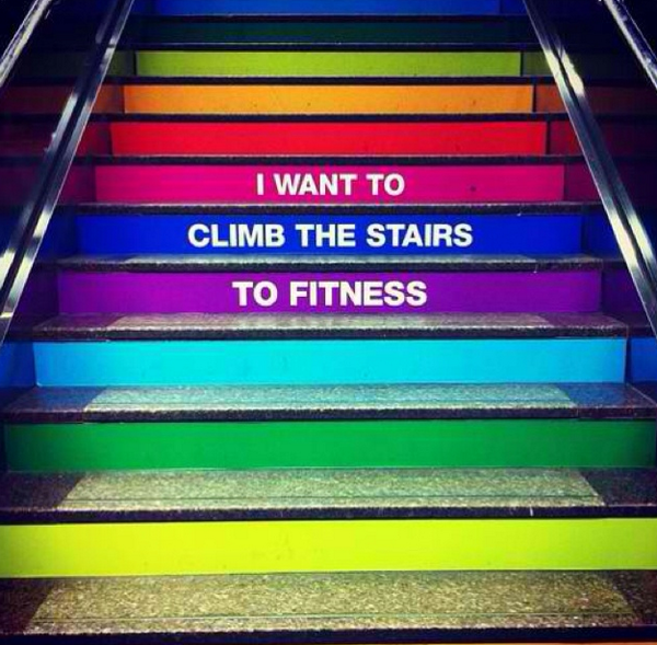 StepJockey's tweet photo. Loving these colourful stairs. A great way to brighten up the daily commute. http://t.co/28Y1Z9sa3q