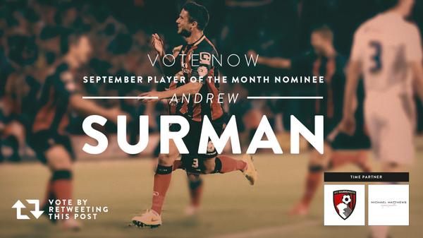 afcbournemouth's tweet image. Retweet for Andrew Surman to win the @MMJBournemouth player of the month award: bit.ly/1s33qSQ #afcb