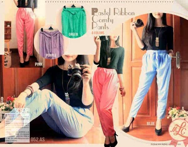 BarbieGirlOS's tweet photo. #BGsale Pastel Ribbon Pants • bhn katun rayon • fit to L • idr 48rb • sisa: pink, purple, tosca @iklanlebahJKT http://t.co/LjrosGadnO