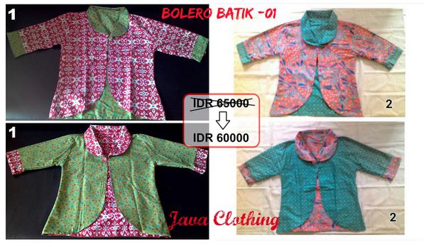Java_Cloth's tweet photo. SALE BATIK!! GRAB IT FAST!!
BOLERO BATIK -01

FROM IDR 65000 ==> IDR 60000
BAHAN: KATUN
MOTIF: BOLAK-BALIK
ALL SIZE http://t.co/SQSF9KGcVG
