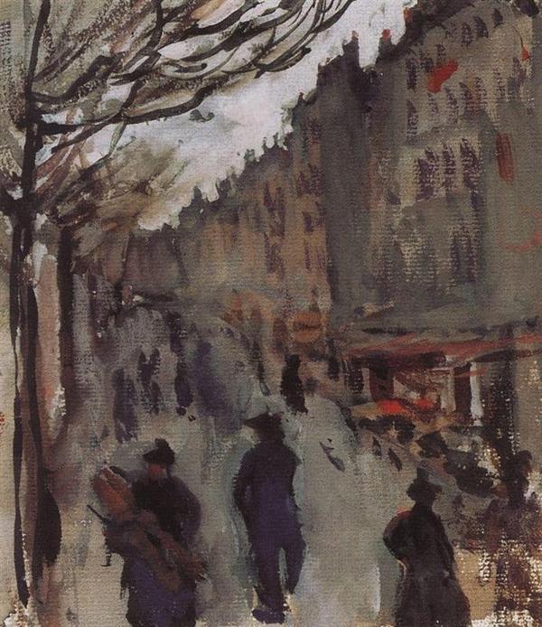 DailyPaintings's tweet photo. Boulevard in Paris (c. 1900), by Zinaida Serebriakova. http://t.co/8Z9Ub2JZ9X