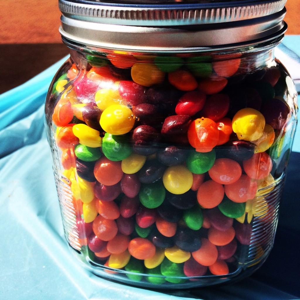 DareToShare Your Guess: How Many M&Ms and Skittles do you think are in the  jar? 