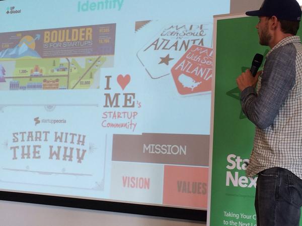 jen_bonnett's tweet image. #madewithsoul makes @MarcNager's deck at #upsummit #goatl