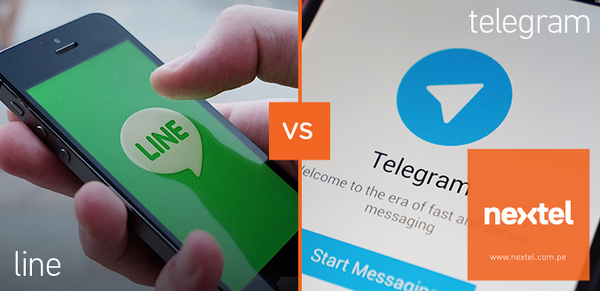 NextelPeru's tweet photo. Arrancamos la semana con un versus entre Telegram y Line. ¿Cuál prefieres? http://t.co/8s9ZDJnJCO