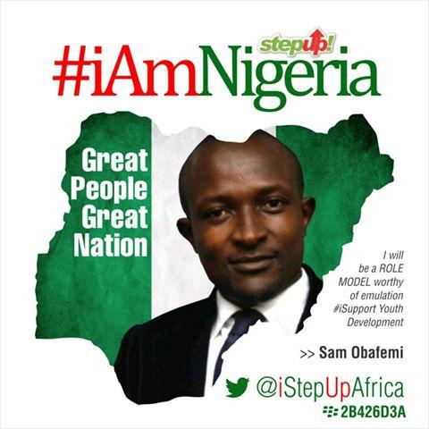 iStepUpAfrica's tweet photo. Join @sobafemi on the #iamNigeria campaign to #SupportYouthDevelopment Deliver the future by saving youth today http://t.co/sLSvJ0Prro