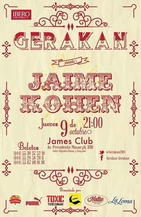 KohenNews's tweet photo. Ya tienen sus boletos para el show de @JaimeKohen este Jueves? Venta+Info con los chicos de @Gerakan2014 :) http://t.co/ITOVgjXNHt