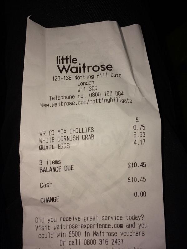 jackwhitehall's tweet image. Poshest receipt ever?