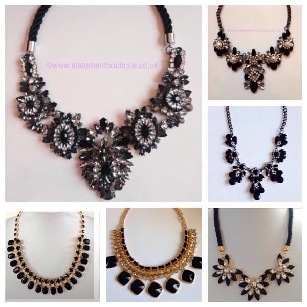 Black classic jewels £9-£19 shop online statementboutique.co.uk #christmasgift #eveningjewellery #classic #timeless