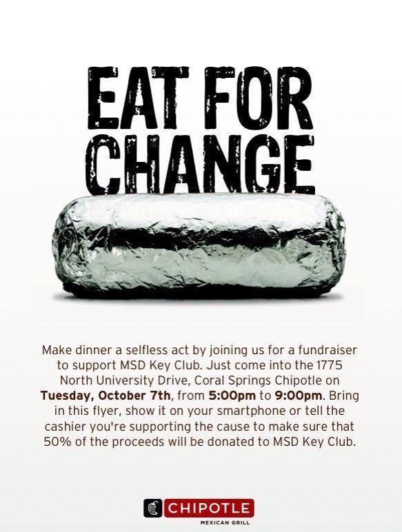 MSDKeyClub's tweet photo. Come to chipotle tomorrow from 5-9!! So do it because I know you all love food 💙 http://t.co/DDy1DYQfsn