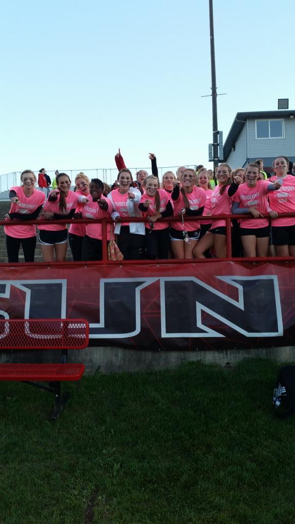 SunPrairieDECA's tweet photo. PowderPuff Football is 5 min from start! Come support your class! #decafun #MDA http://t.co/qiCYHHNp0R