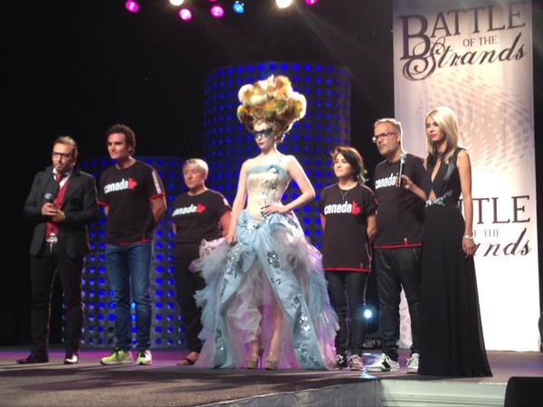 BeautyLaunchpad's tweet photo. Team Canada presents their creation at Battle of the Strands. #battleofthestrands #globalhairmasters http://t.co/o2x5j0tx1z