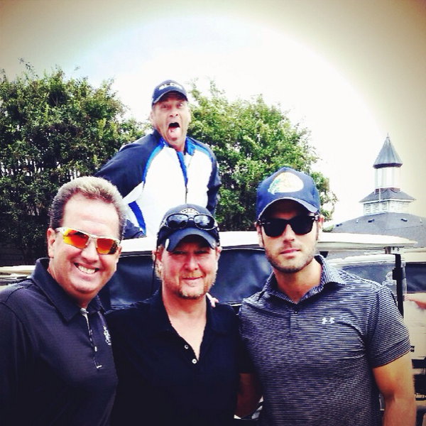Photo bomb <a href="/RockstarGolfer/">Rocky Shipes</a> Great time Golfing today for T.J. Martell foundation with <a href="/tracy_lawrence/">Tracy Lawrence</a> <a href="/DJ_Shawn_Parr/">Shawn Parr</a> ”