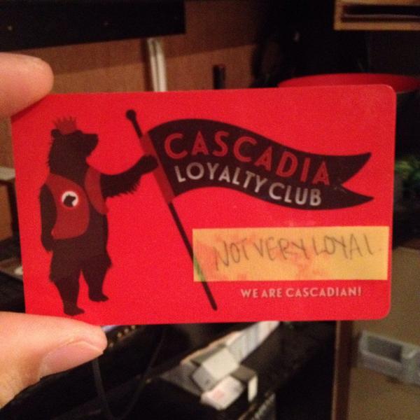 Found: a case of heartbreak. A <a href="/CascadiaLIQ/">Cascadia Liquor</a> loyalty member sought solace at the Penny &amp; left behind their card.