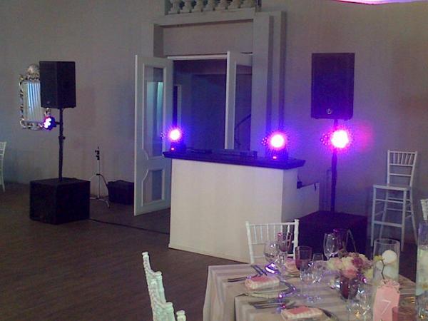 Sound and lighting setup for Hendre and Rudi's wedding reception at @Ashanti Estate
