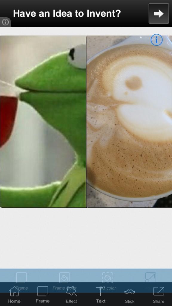 cassiehashandle's tweet photo. Today at work I tried to make Kermit. #LATTEFAIL 😜 To be fair I had nothing to look at. It kinda looks like a turtle. http://t.co/oQCYPYNr94