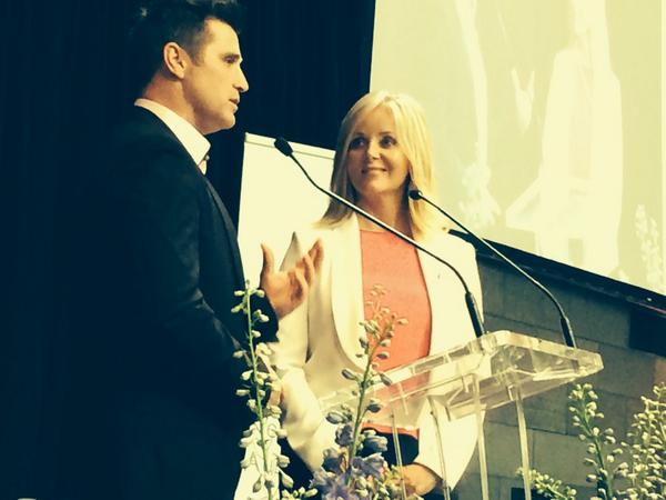 GreenieDanielle's tweet photo. He maybe from #Hawthorn but the #TourdeCrawf makes Shane Crawford a @BCNAPinkLady #BreastCancer hero #springst http://t.co/38rmXtWJHs