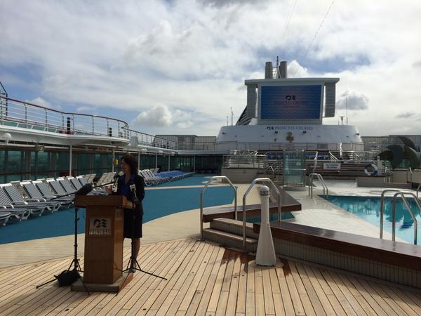 LouiseAsherMP's tweet photo. Launched Victoria's 2014-15 cruise shipping season worth over $400M to Victorian economy. #springst http://t.co/rSbwWZYM0S