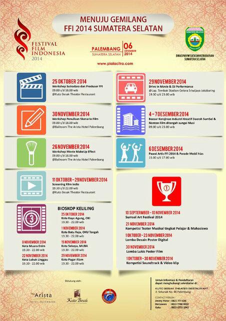 Jangan lewatkan serangkaian acara Menuju Gemilang FFI 2014 Sumatera Selatan #FFI2014 info: pialacitra.com
