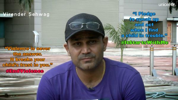 UNICEFIndia's tweet photo. "I pledge to speak up &amp; act when I find a child in trouble" says .@virendersehwag http://t.co/UusPNw8zEe #ENDviolence http://t.co/H6Bfbww8Vi