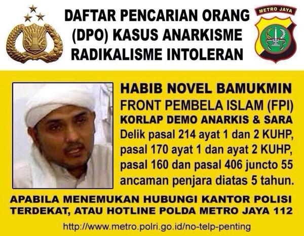 TMCPoldaMetro's tweet photo. DPO (Daftar Pencarian Orang) Kasus Anarkisme Radikalisme Intoleran  http://t.co/RJZYsbQw1e