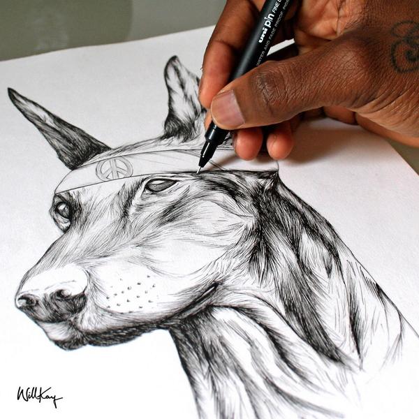 willkay_oddking's tweet photo. Symptoms of Peace by #willkay featuring Keyra. #sopbywillkay #keyrabywillkay #art #dogs #oddkingdom #bywillkay http://t.co/iLNVDLukgc