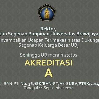 UB_Unofficial's tweet photo. Selamat akreditasi UB sudah kembali menjadi "A" #bangga http://t.co/U2LlYxg3L2