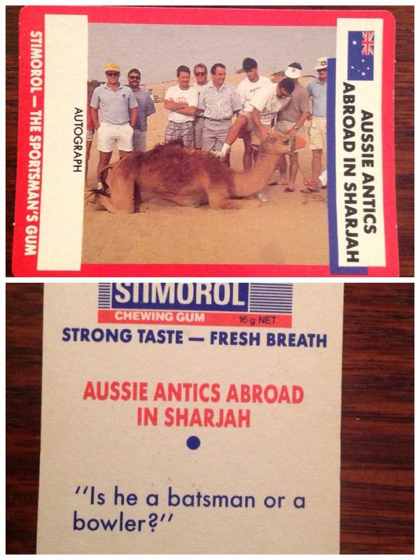 danliebke's tweet image. #AussieAntics the new official CA hashtag.

RT @Cricketbatcat: Aussie antics abroad in Sharjah. (circa 1990) #PAKvAUS