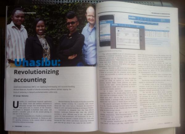 Uhasibu's tweet photo. Great article about Uhasibu revolutionizing #accounting in the October issue of @thinkbusinessafrica magazine. http://t.co/OlRaIjOPpH