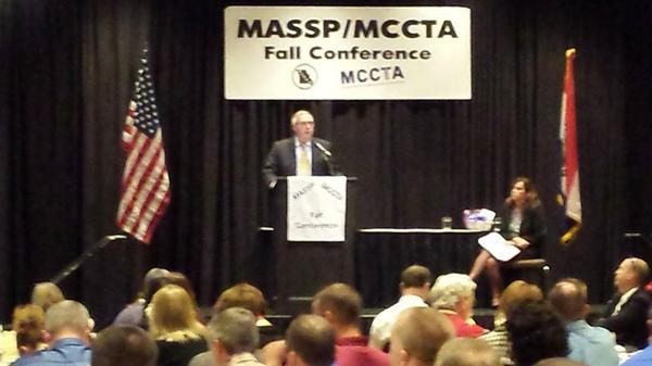 thisisJaSingh's tweet photo. Larry Wadsack and Lisa Stump update principals on the Trending Issues in Education Law! #moasspfall14 http://t.co/FcWjoOHzry