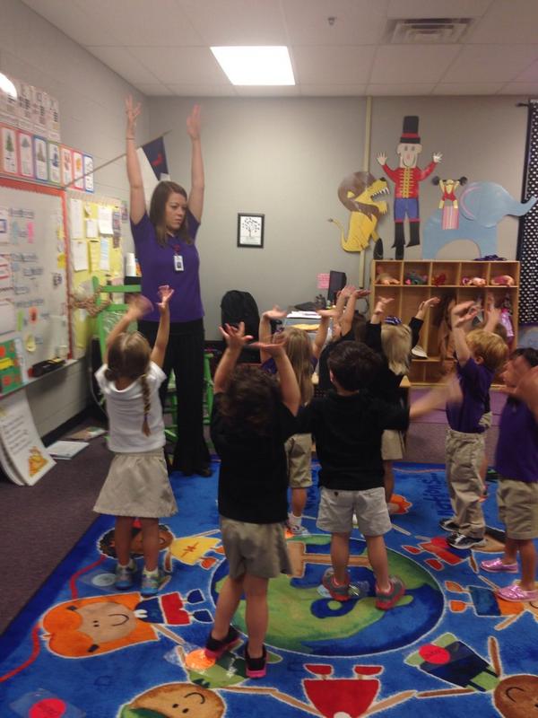 TCA_Lions's tweet image. Miss Audrey and Miss Becky easily show that learning is fun! #LearningIsActive #LittleLions