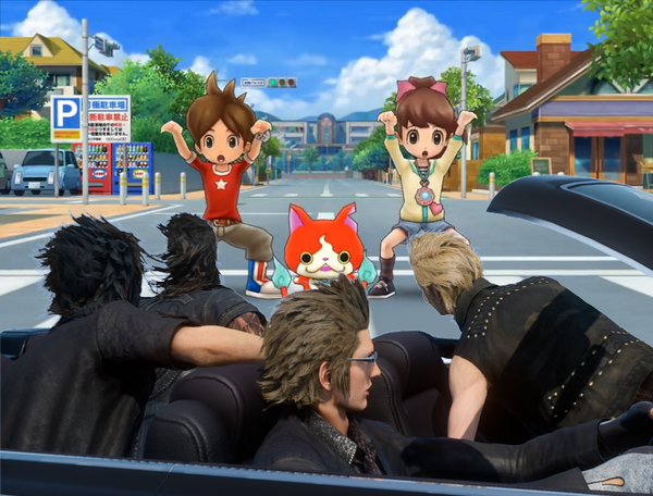 なんだこいつら？」 #FFXVCOLLA #FF15クソコラグランプリ #妖怪