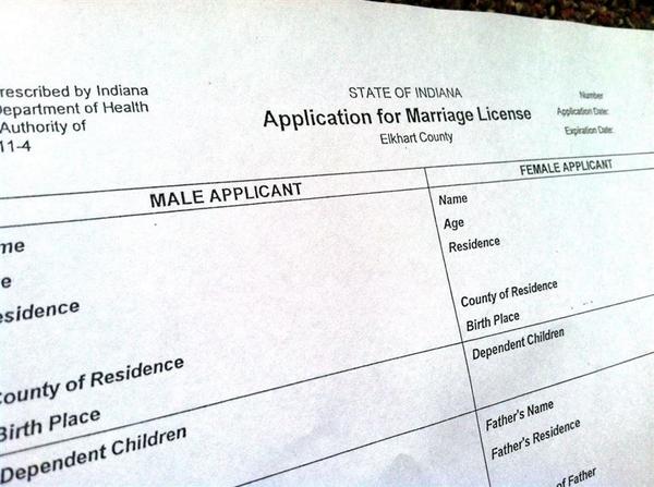 ElkhartTruth's tweet photo. Same-sex couples can officially apply for marriage licenses in Elkhart County http://t.co/QhL4u5Djka http://t.co/cdQ60hamwQ
