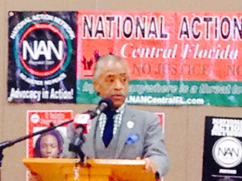 Community leaders just sang happy birthday to Al Sharpton, who is in Eatonville. Also, he brought his dad. 